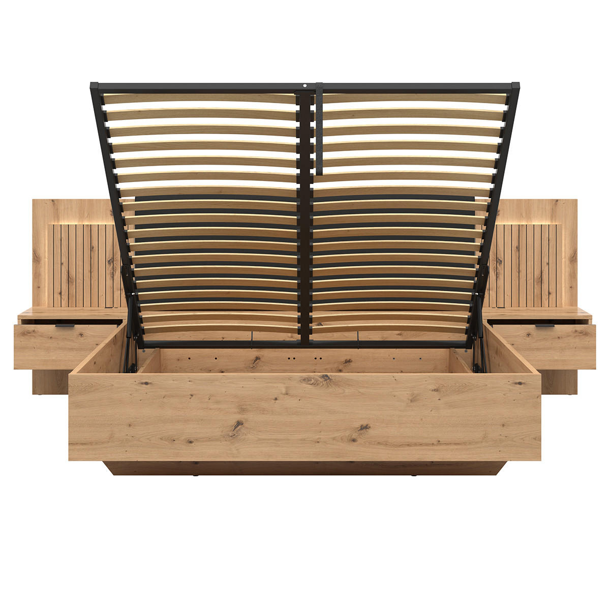 BOXSPRING POSTEL 160/200 Mao Dubové dřevo - hnědá, kompozitní dřevo (160/200cm) - Petits-meubles