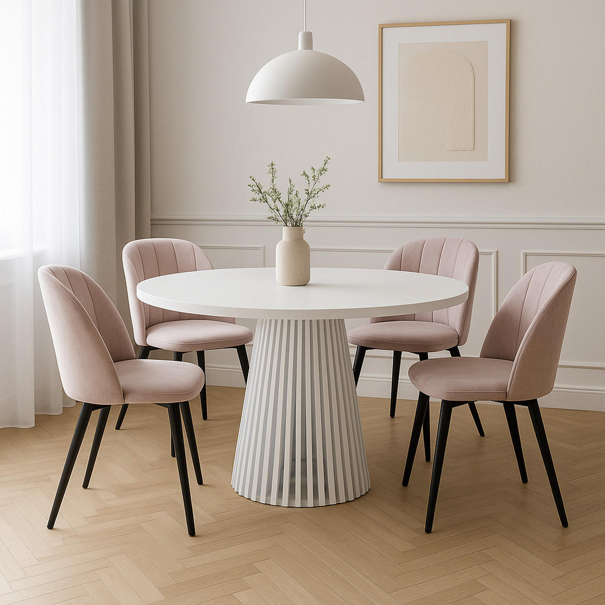 TISCH Weiß DUSTO Ausziehbar Mit Lamellen 100/200 cm - Weiß, Holzwerkstoff (200/100/77cm) - Sepro Meble