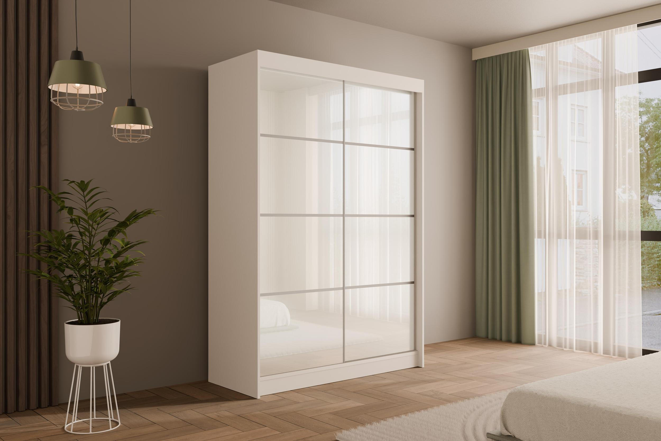 KLEIDERSCHRANK PEKA III - 120 cm - Weiß - Weiß, Holzwerkstoff (120/215/61cm) - ALTDECOR