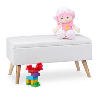 SITZBANK - Weiß, Holz/Holzwerkstoff (80/40/39.5cm) - Relaxdays