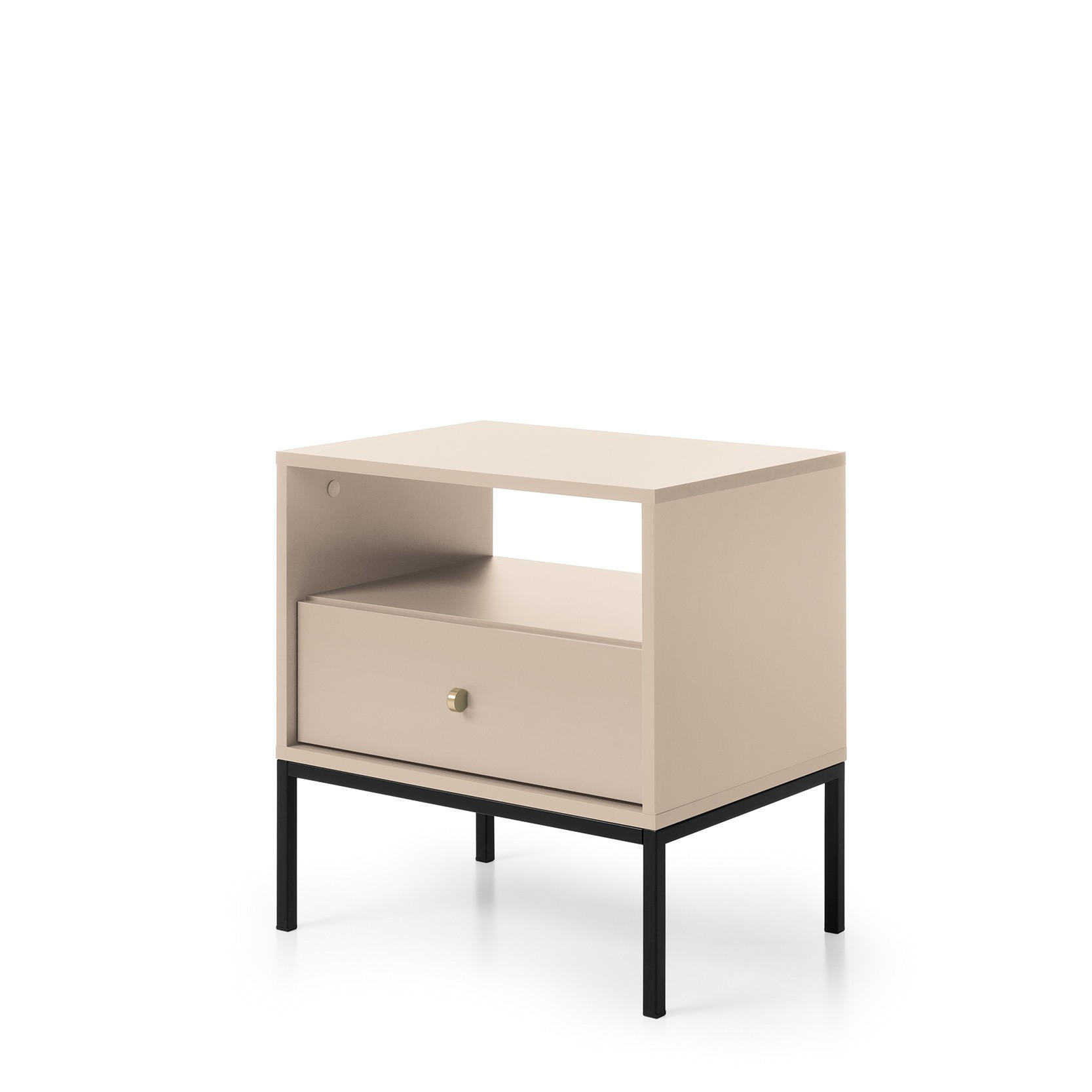NACHTTISCH MONDO 53,6/56,2/39 cm Beige - Beige, Holzwerkstoff (53.6/56.2/39cm) - MASSENO