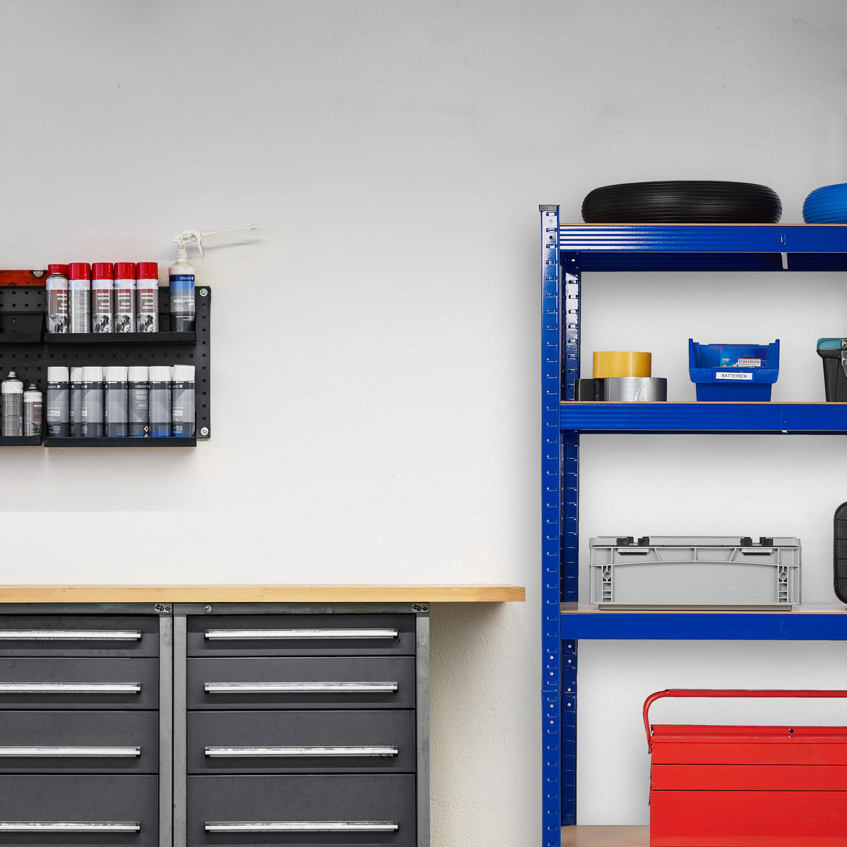 SCHWERLASTREGAL - Multicolor, Holzwerkstoff/Kunststoff (90/180/45cm) - Relaxdays