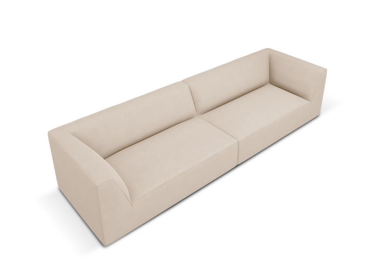 SOFA Ruby aus strukturiertem Stoff beige 4 Sitzplätze - Beige, Textil (302/69/93cm) - Micadoni