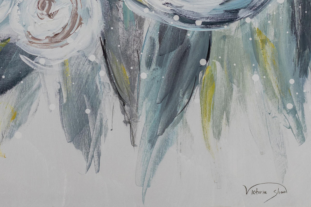 ACRYLBILD HANDGEMALT 60/60 cm - Blau, Holz/Textil (60/60cm) - KUNSTLOFT
