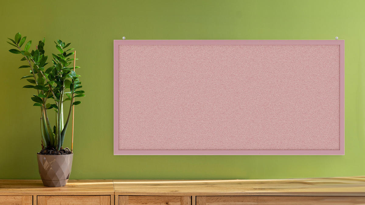 PINNWAND, Korktafel in Pink, 80x40 cm, Holzrahmen - Pink lackiert - Pink, Holz (80/40/1.5cm) - ALLboards