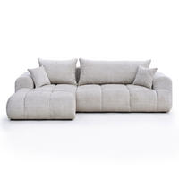 ECKSOFA MILANO mit Schlaffunktion und Bettkasten Grau - Grau, Holzwerkstoff/Kunststoff (250/160cm) - Idohome