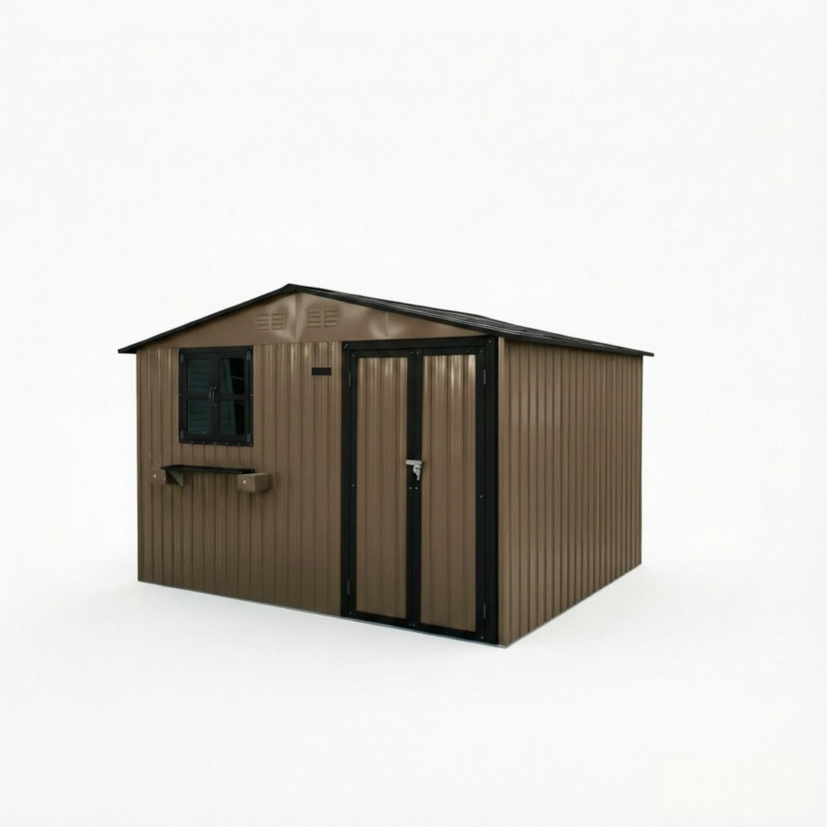 GERÄTEHAUS 295/243.6/199.9 cm Braun (7,19 m²) - Braun, Metall (255.4/199.9/313.1cm) - Oxeza