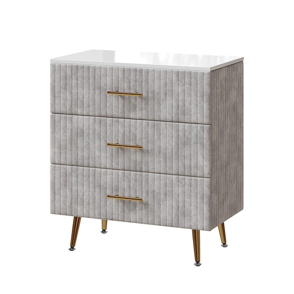 KOMMODE Velia Grau 70 x 78.5 cm mit 3 Schubladen - Grau, Holzwerkstoff (70/78.5/39cm) - Vicco