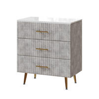 KOMMODE Velia Grau 70 x 78.5 cm mit 3 Schubladen - Grau, Holzwerkstoff (70/78.5/39cm) - Vicco