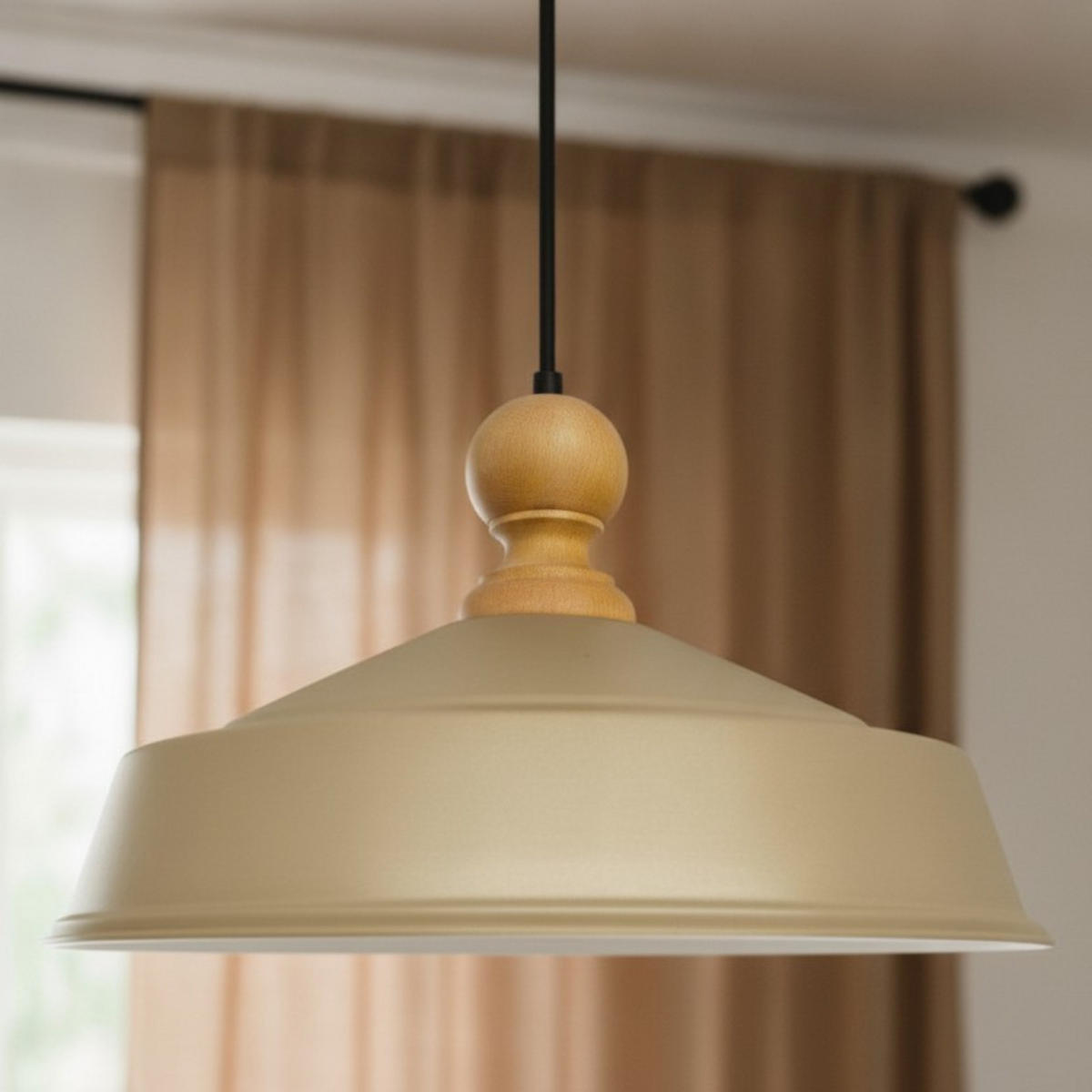 PENDELLEUCHTE Asletl 40/30 cm - Beige, Metall (30/40/26cm) - Bamyum