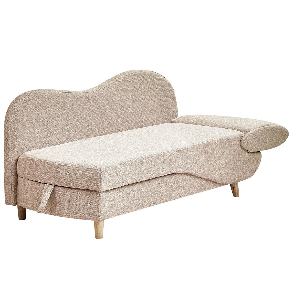 ČALOUNĚNÉ lehátko chaise longue pravostranné Hnědé Meri - světle hnědá, textil (155/76/69cm) - Beliani