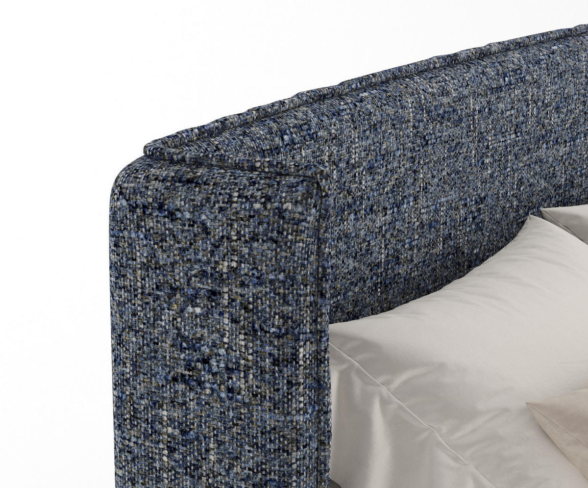 BOXSPRINGBETT Freeland Marineblau 160/200 cm mit Matratze und Topper - Schwarz/Dunkelblau, Holz/Holzwerkstoff (160/200cm) - Maison de Reve