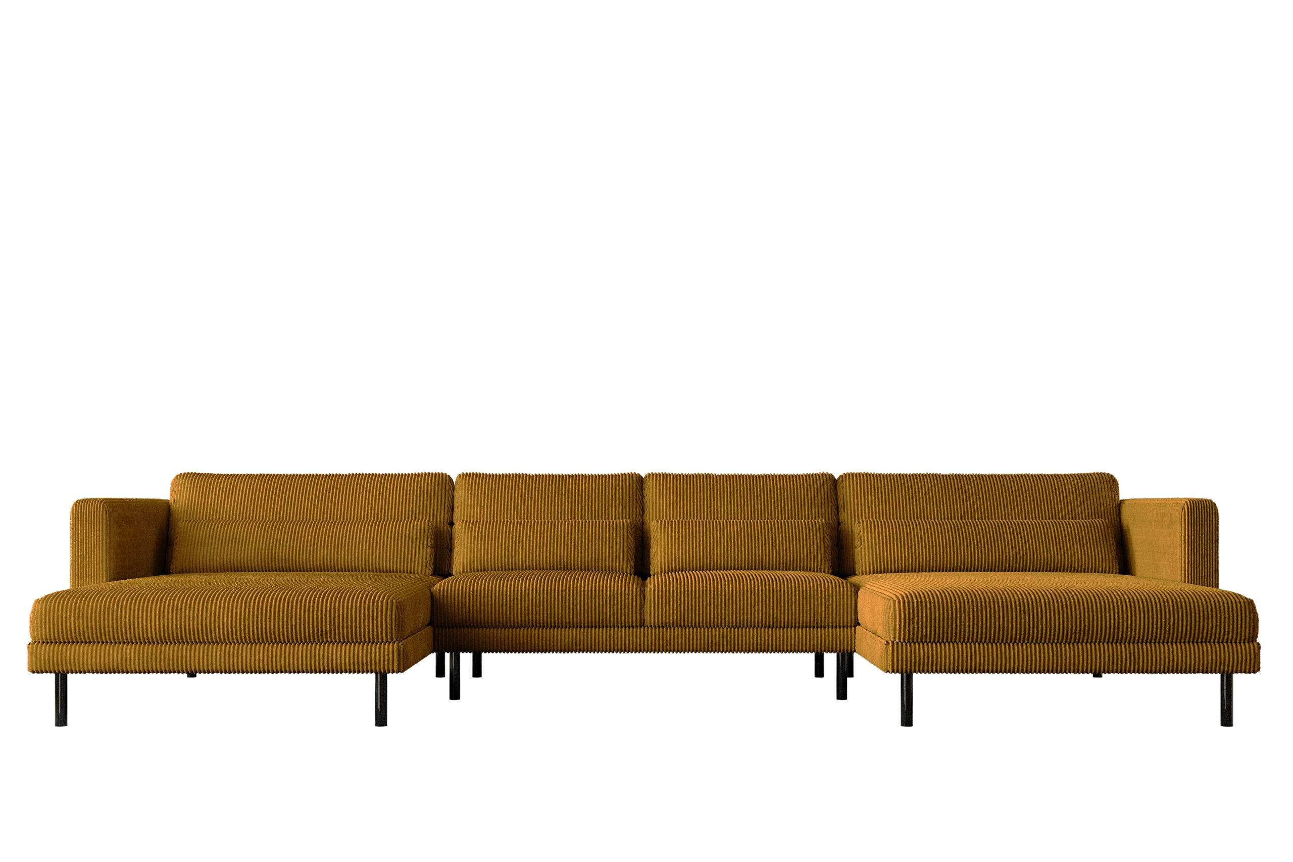 ECKSOFA DANI In U-Form Stilvolles Stoff Poso Senffarbe - Gelb, Holz/Textil (174/391cm) - Kaiser Möbel