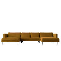ECKSOFA DANI In U-Form Stilvolles Stoff Poso Senffarbe - Gelb, Holz/Textil (174/391cm) - Kaiser Möbel