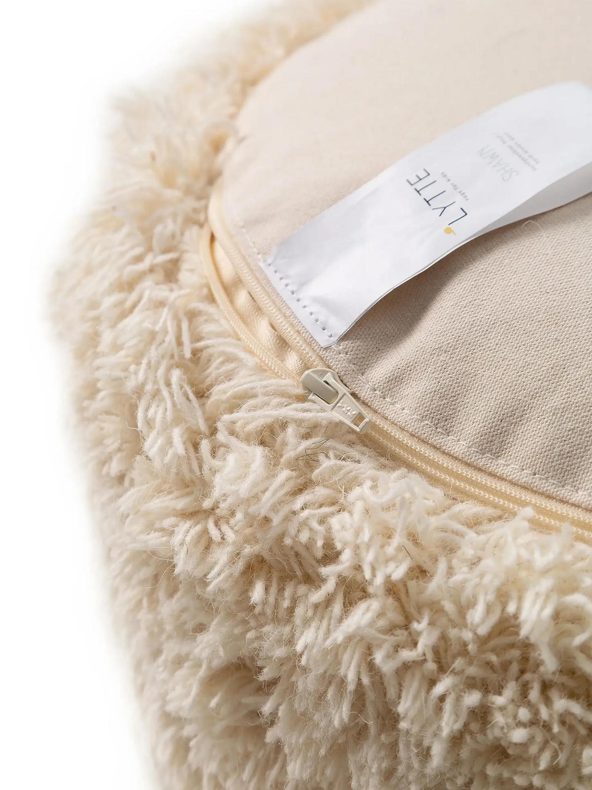 POUF Shawn Ivory 45x45x25 cm - Creme, Textil (45/25/45cm) - Lytte