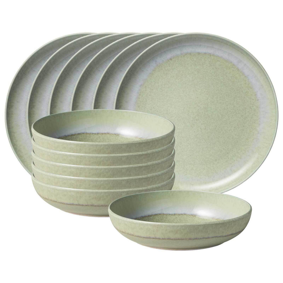 TAFELSERVICE Perlemor Alga grün 12er Set - Grün, Keramik (1/1/1cm) - like.Villeroy & Boch