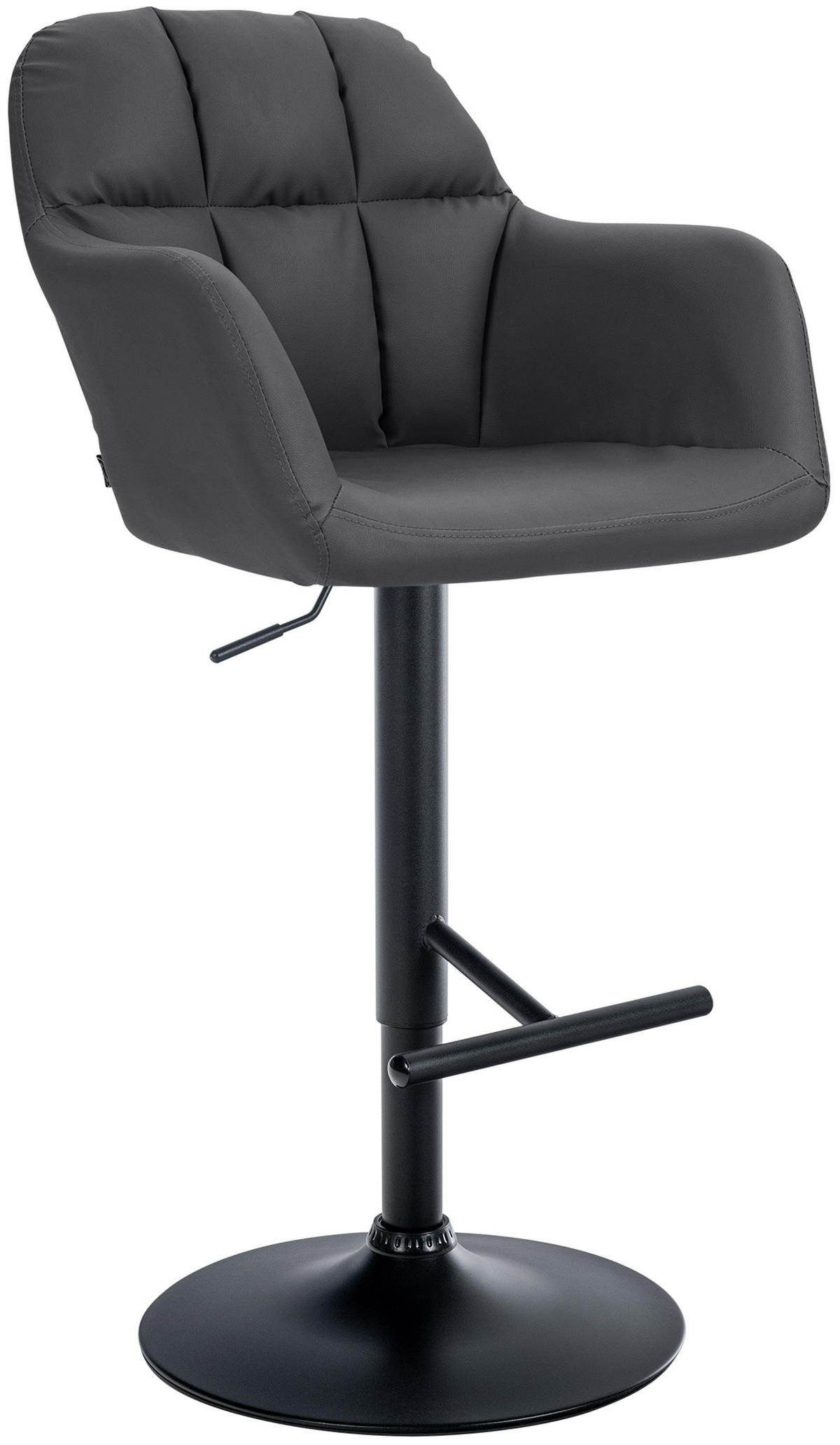 BARHOCKER Nardo Kunstleder schwarz schwarz - Schwarz, Kunststoff/Metall (57/118/59cm) - TPFLiving