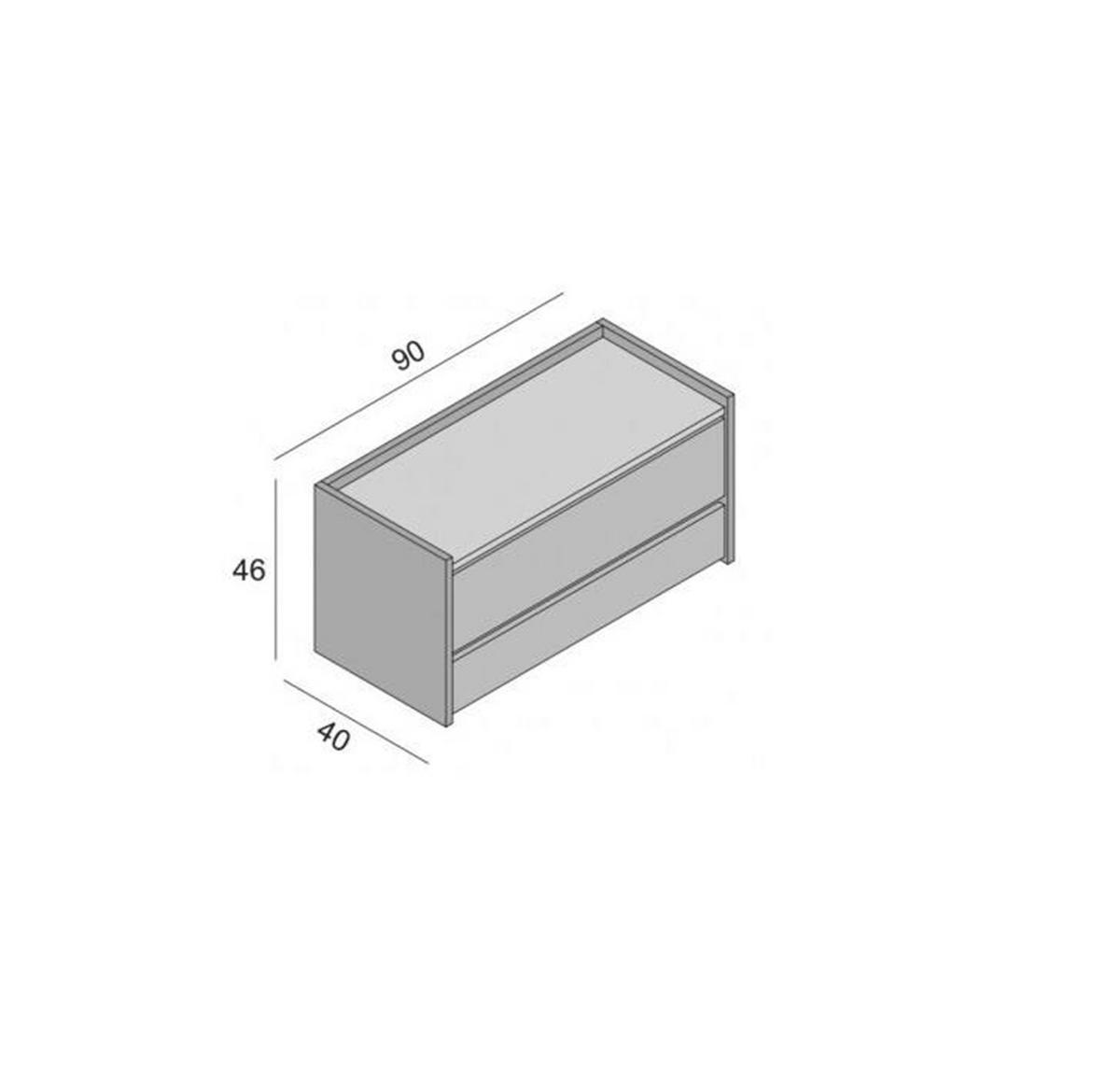 TRUHENBANK Weiß 40/90/46 cm - Weiß, Holzwerkstoff (90/46/40cm) - DMORA