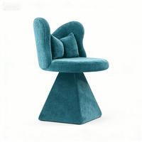 SESSEL Chenille Blau drehbar - Blau, Textil (52/78/52cm) - WISHDOR