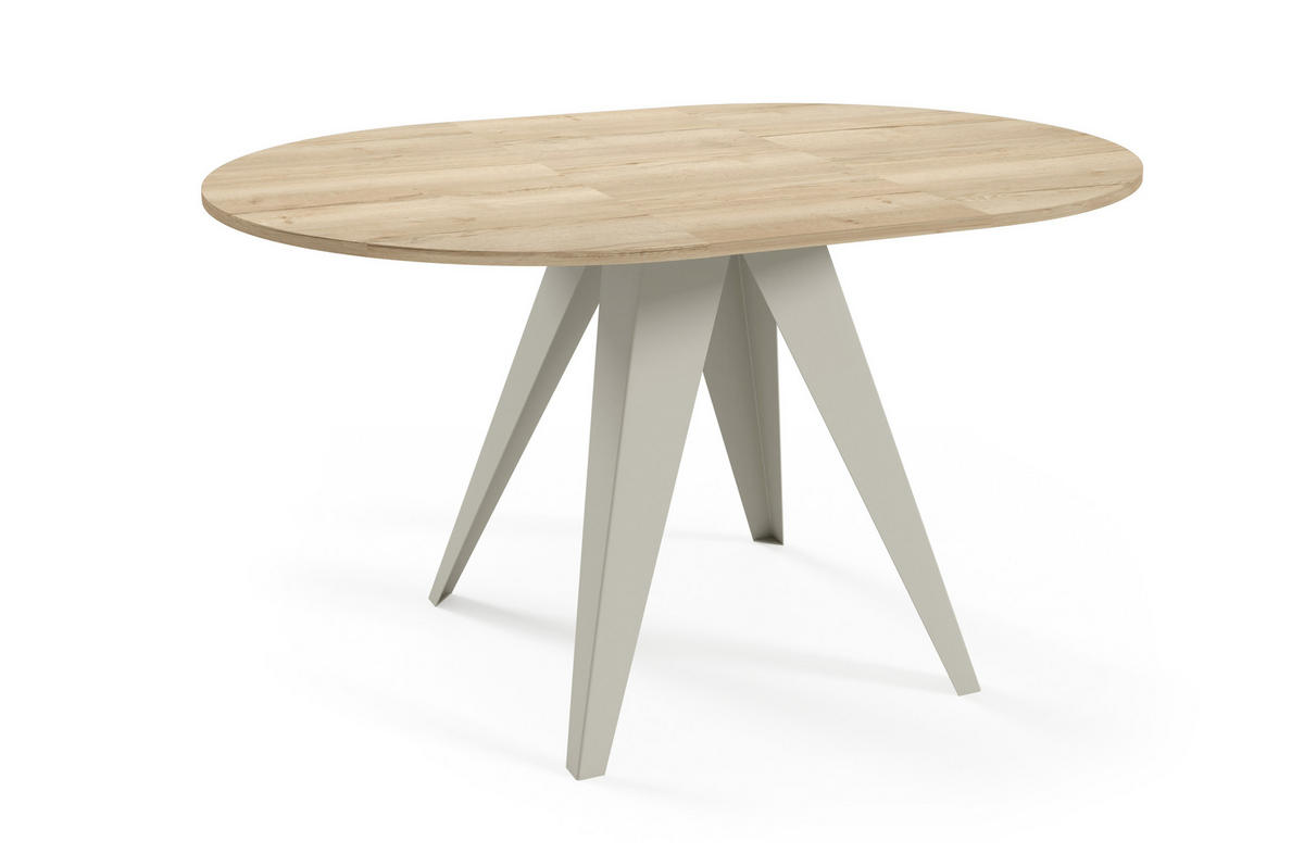 ESSTISCH Gerda - Hellbraun/Kaschmir, Holzwerkstoff/Metall (90/90/76cm) - Meblini