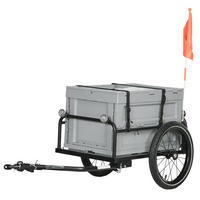 FAHRRADANHÄNGER DE-18151 65L klappbarer Koffer, 40 kg Traglast - Schwarz, Metall (60/58/120cm) - ComfortXL