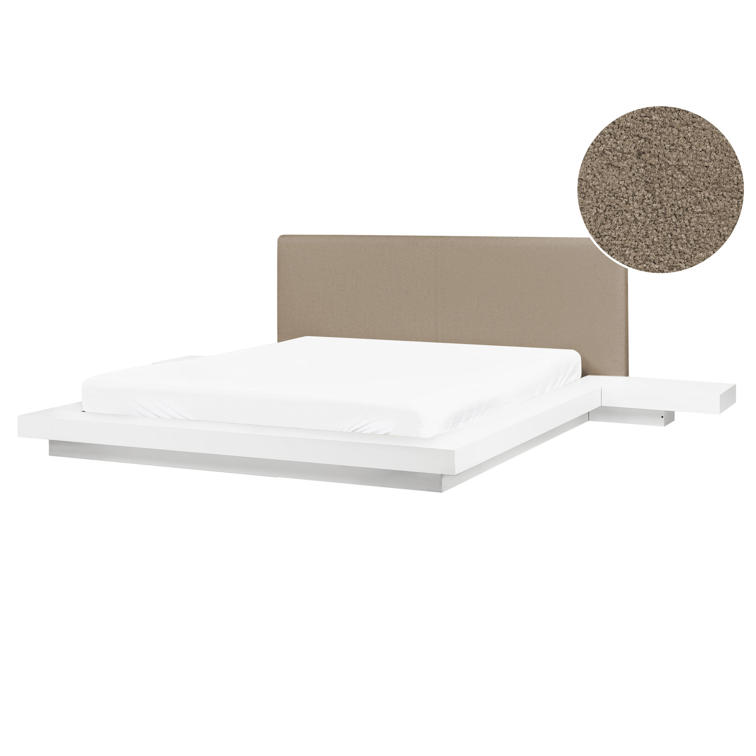PAT cu somieră 160/200 cm placă MDF taupe Zen - taupe, compozit lemnos (160/200cm) - Beliani