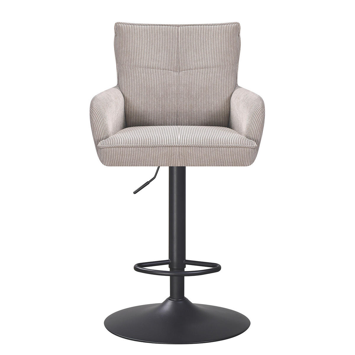 BARSTUHL - 2er-Set - Beige/Schwarz, Textil/Metall (56/100/57cm) - home24