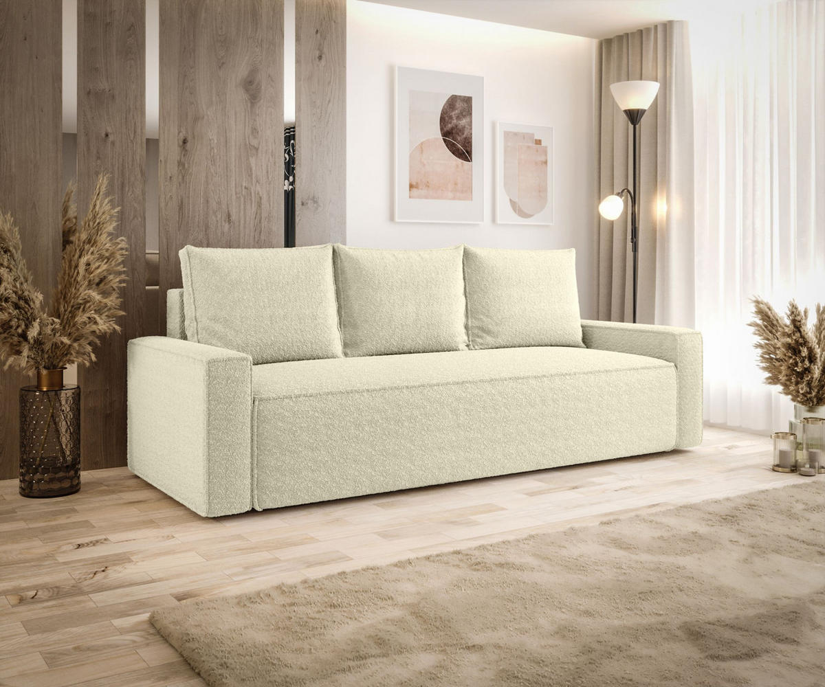 SOFA mit Schlaffunktion SAVIO Quelle 02 - Ecru, Textil (232/90/90cm) - Bedante