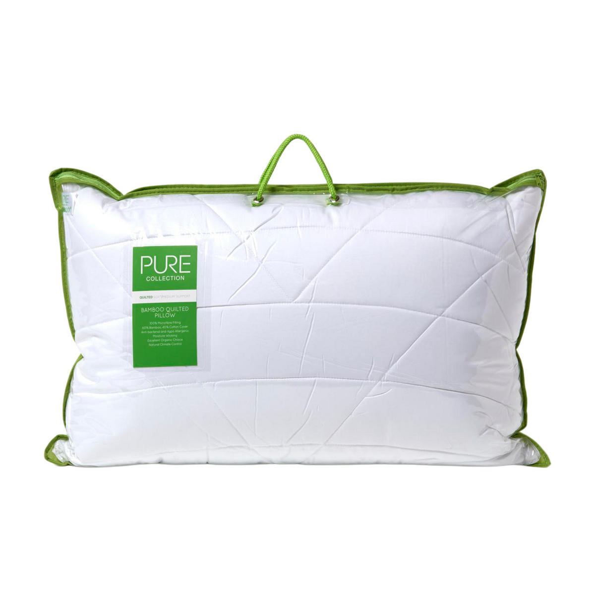 KOPFKISSEN für Rückenschläfer, Bio-Bambus 50/75 cm - Weiß, Textil (50/75cm) - Homescapes