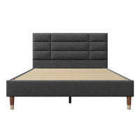 POLSTERBETT 140/200 cm Grau mit Stauraum und Lattenrost - Grau, Holz (140/200cm) - OKWISH