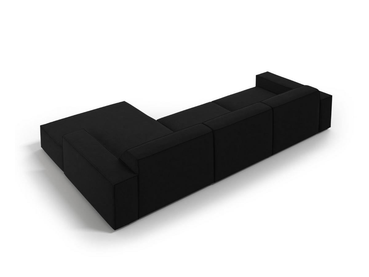 ECKSOFA rechts Jodie aus Samt schwarz 4 Sitzplätze - Schwarz, Textil (166/284cm) - Micadoni