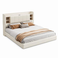 POLSTERBETT mit Stauraum und LED/USB 160x200 cm Beige - Beige, Metall (160/200cm) - Meubliv