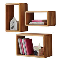 WANDREGAL - 3er-Set - Braun, Holz (100/50/20cm) - home24