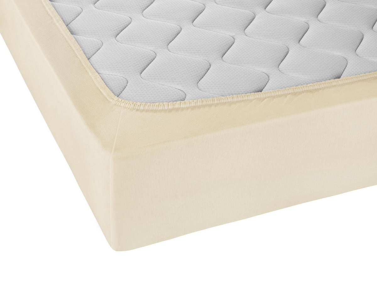 SPANNBETTTUCH Jersey kitt, 120x200 cm - 130x220 cm - Beige, Textil (130/220cm) - biberna