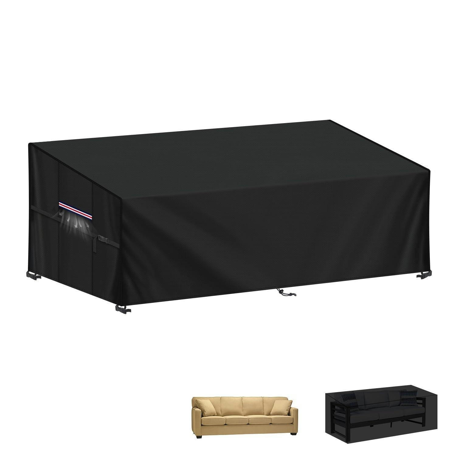 GARTENSOFA Schutzhülle 220 x 85 x 71/61 cm Wasserdicht Winddicht - Schwarz, Kunststoff (85/61/220cm)