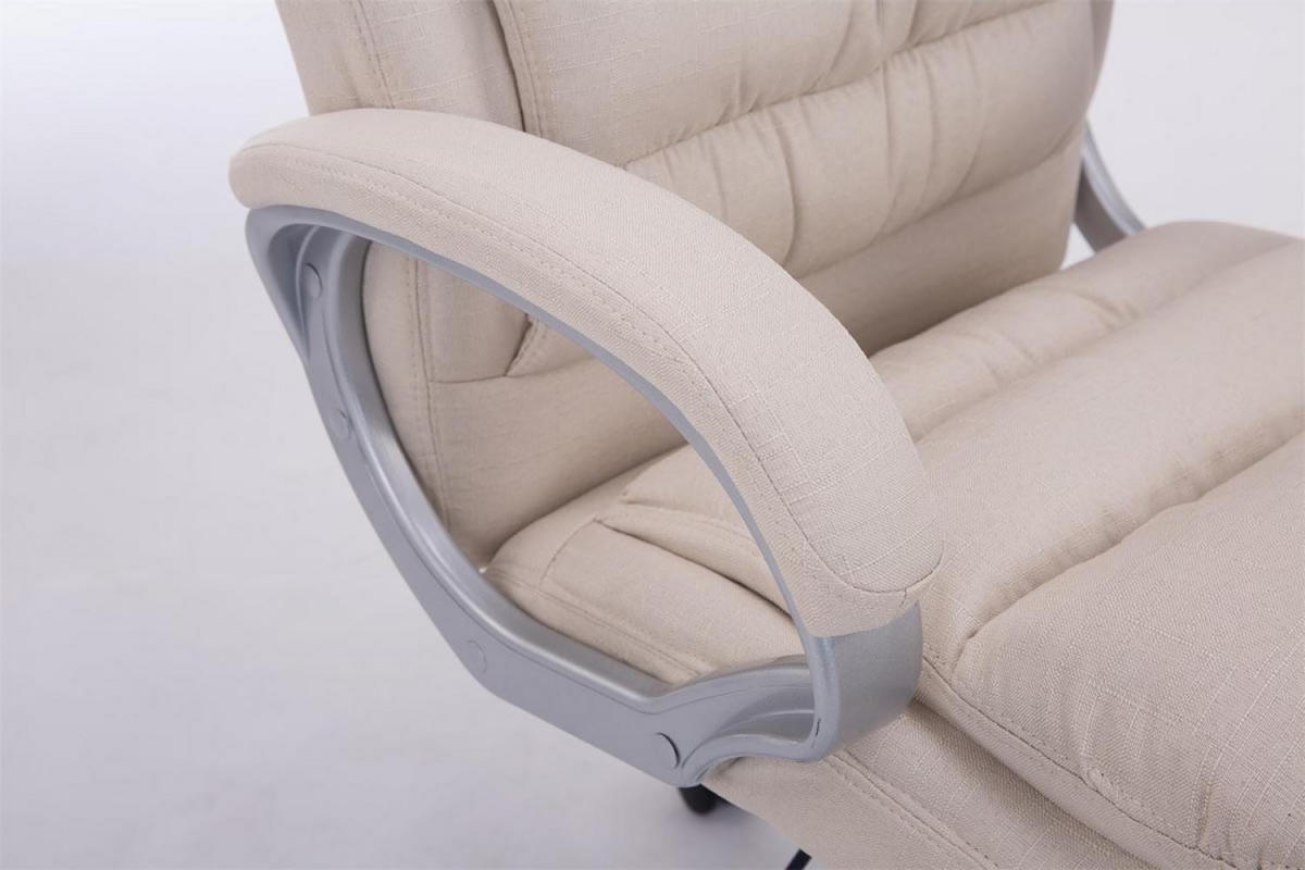 CHEFSESSEL Stoff creme - Chromfarben/Creme, Textil/Metall (68/116/77cm) - CLP