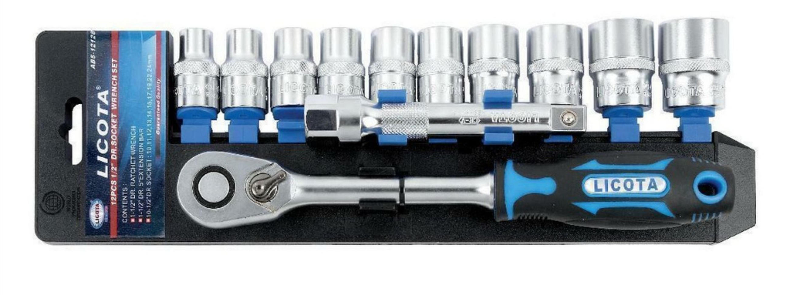 STECKNUSS-SATZ, 12-teilig, 1/2 Zoll, Superlock, Industrie-Qualität - Silberfarben, Metall (30/1/1cm) - BONI-SHOP