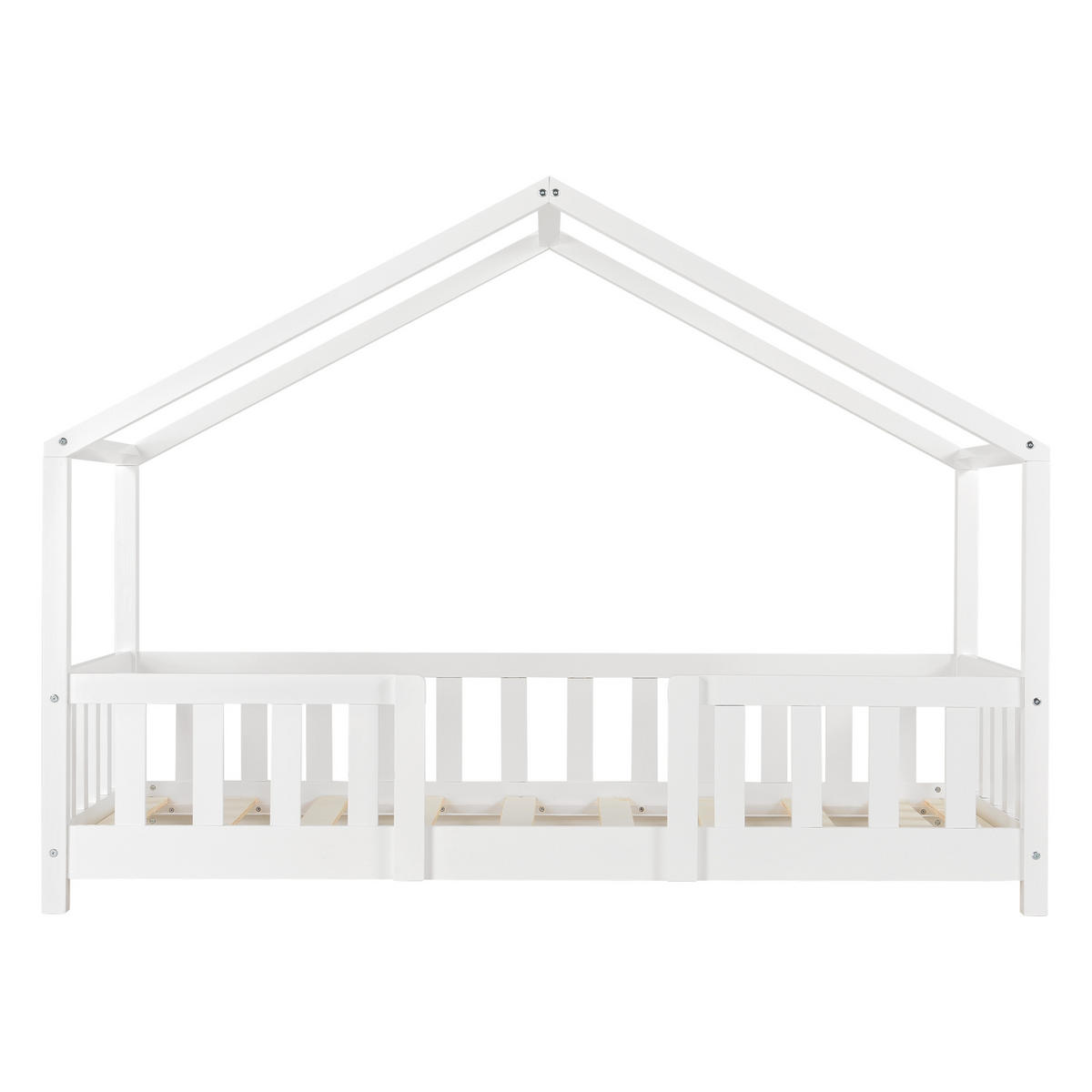 HAUSBETT Treviolo - Weiß, Holz (80/160cm) - [en.casa]