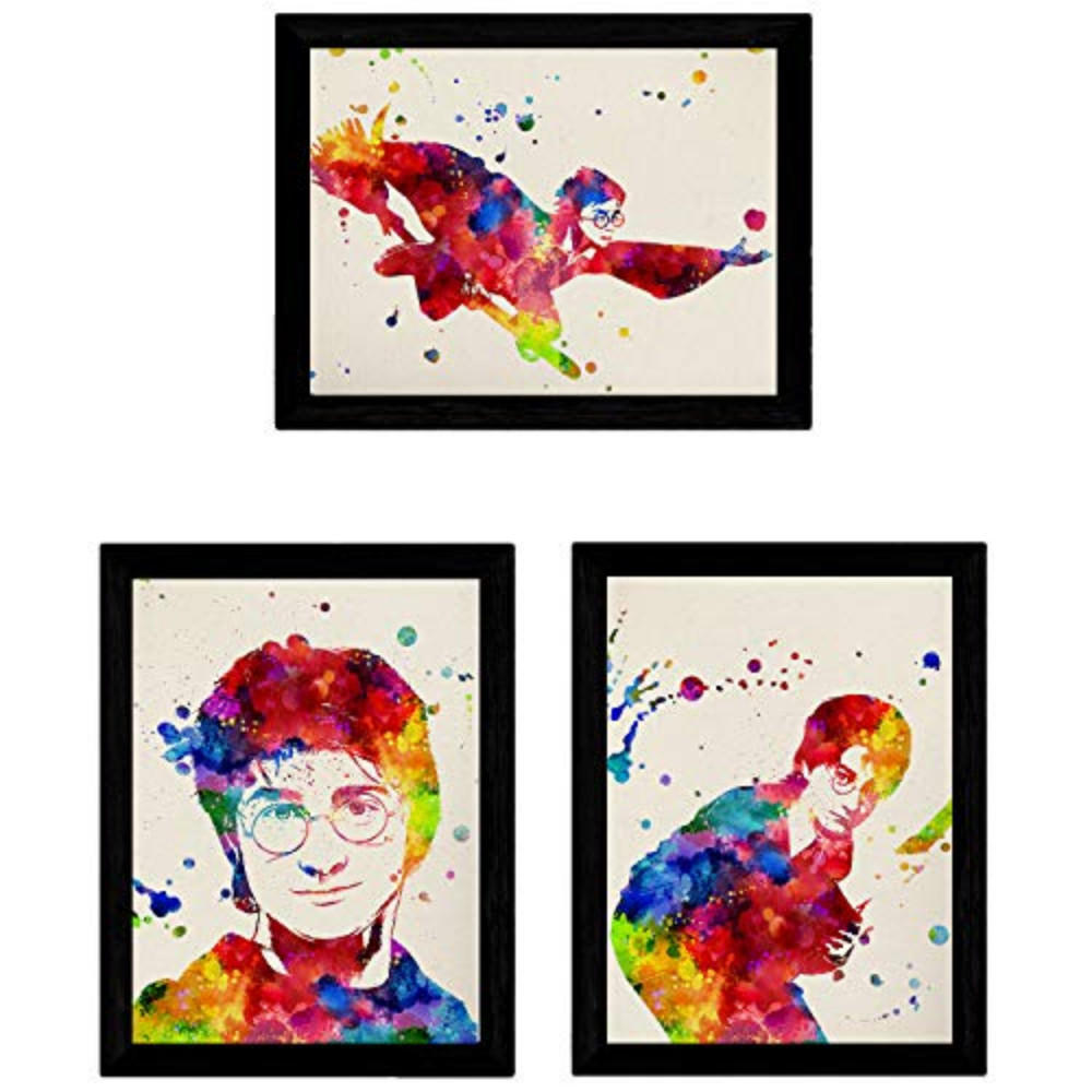 POSTER Harry Potter A4 Schwarzer Rahmen - Schwarz, Papier (29.7/5/21cm) - Nacnic