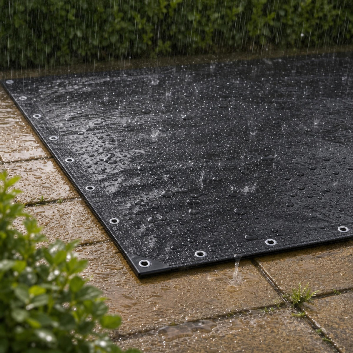 PRELATĂ Neagră impermeabilă 3x4 m - negru, material plastic (400/300/0.1cm) - Relaxdays