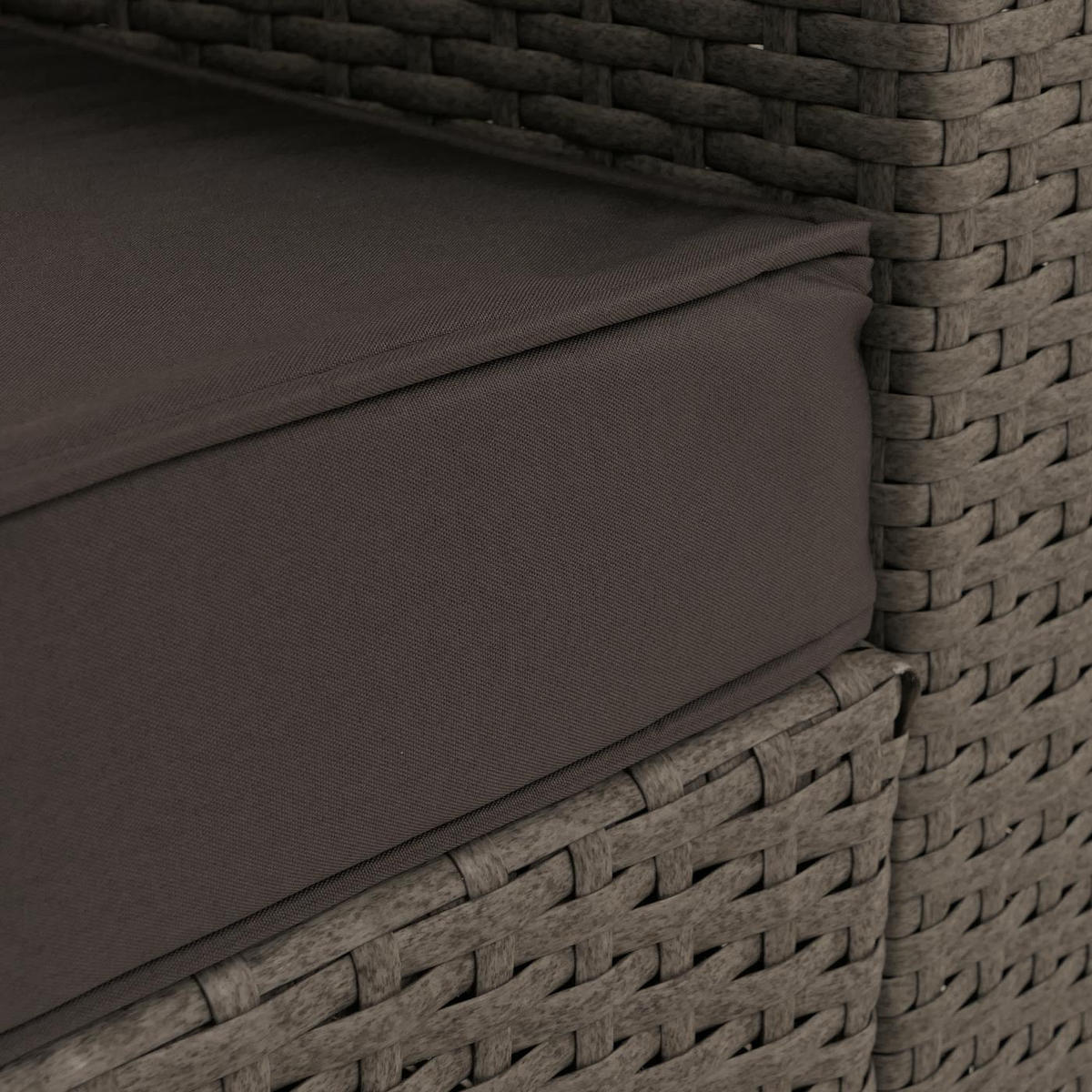 GARTEN-SET Grau Polster Dunkelgrau - Grau, Textil - PROREGAL