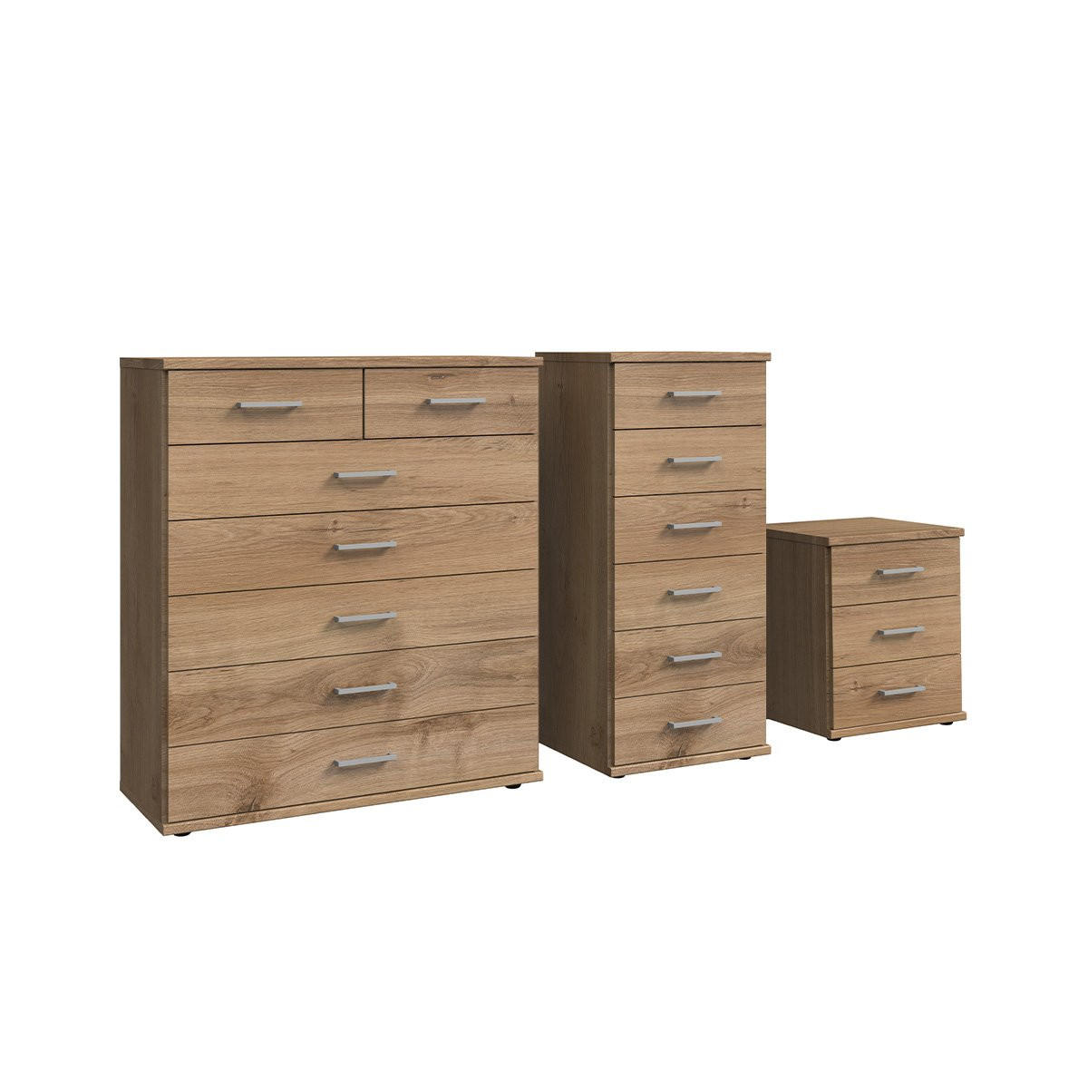 KOMMODE 3 Schubladen - L46 cm - Eiche Artisan, Holzwerkstoff (40/58/46cm) - Calicosy
