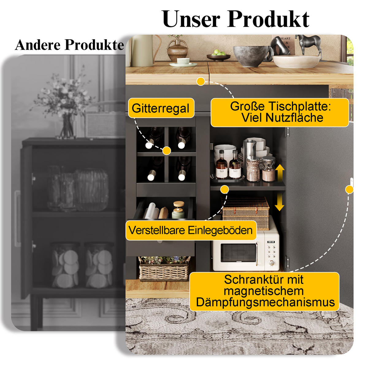 ESSTISCH 110-140/80/75 cm Schwarz, Natur aus MDF mit Ausziehfunktion - Schwarz, Holzwerkstoff (140/80/75cm) - OKMYHOME