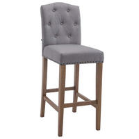 BARHOCKER Stoff hellgrau - Hellgrau/Naturfarben, Holz/Textil (42/113/57cm) - CLP
