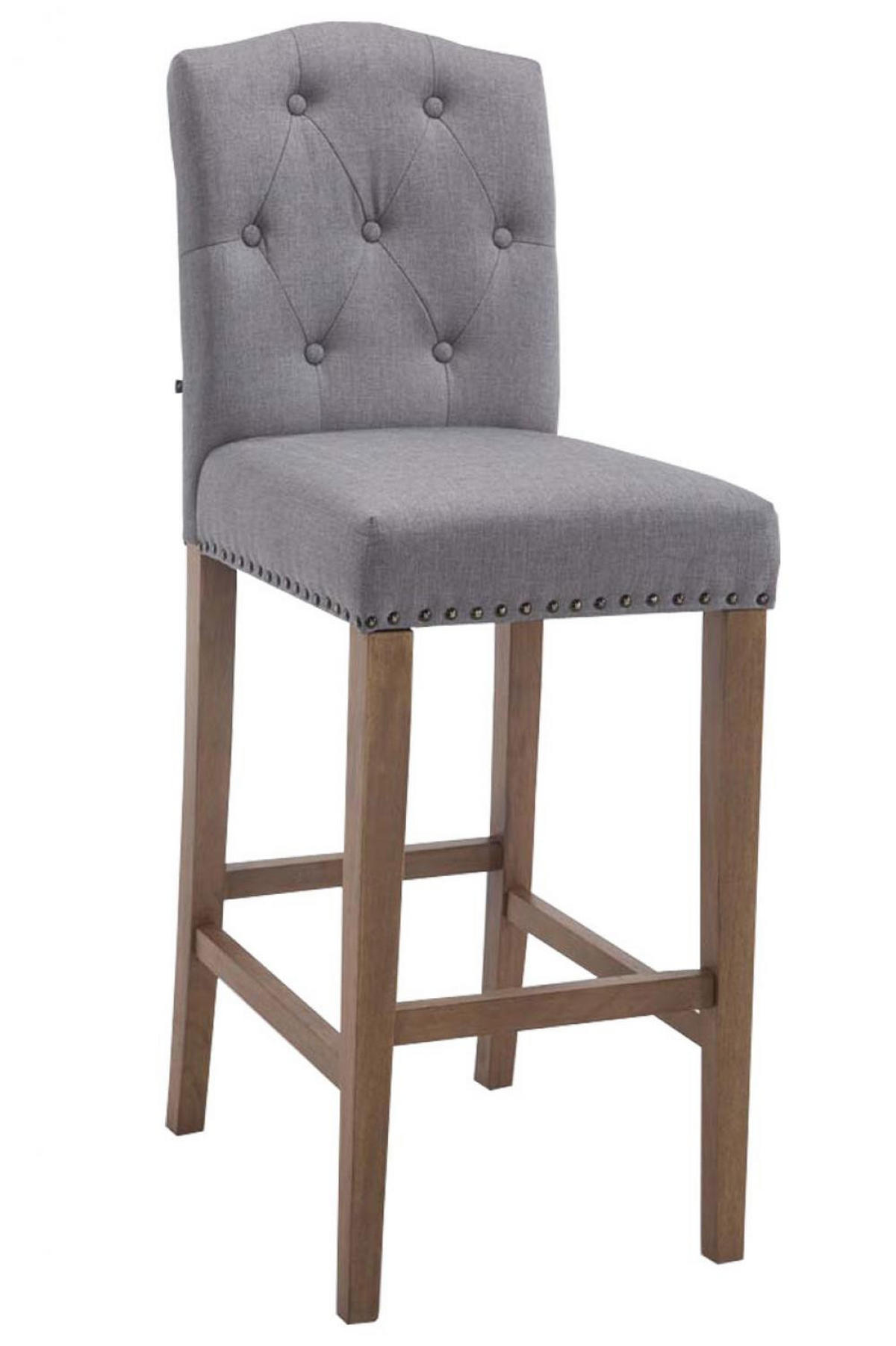 BARHOCKER Stoff hellgrau - Hellgrau/Naturfarben, Holz/Textil (42/113/57cm) - CLP