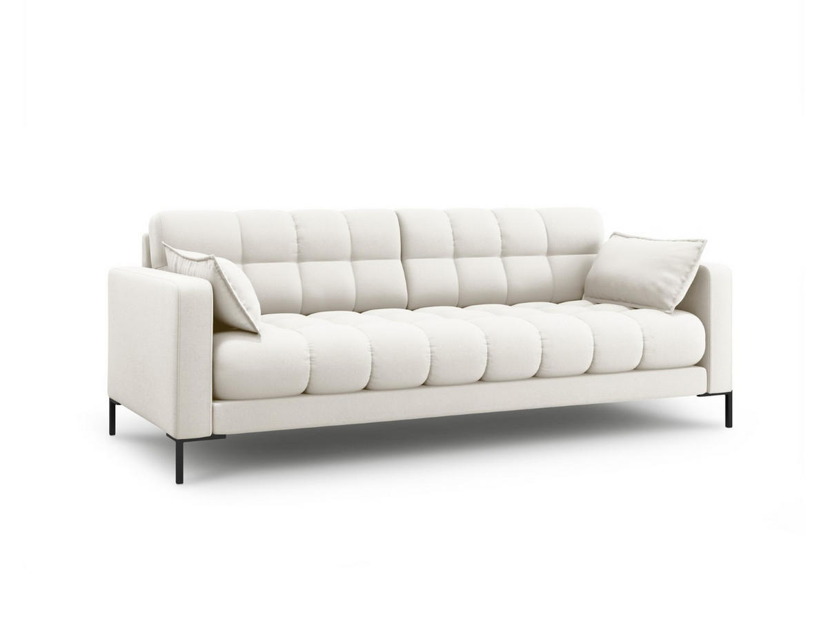 SOFA Mamaia aus strukturiertem Stoff leichtes beige 4 Sitzplätze - Creme, Textil (92/75/217cm) - Micadoni