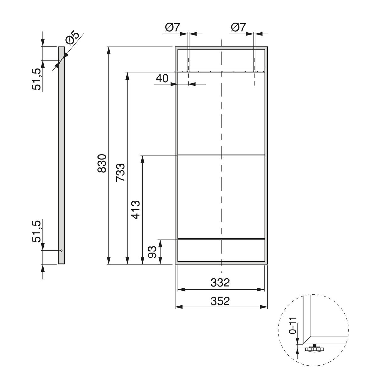 REGALRAHMEN Lader, Set, Höhe 830mm, Stahl, Schwarz lackiert - Schwarz, Metall (0.5/83/35.2cm) - EMUCA