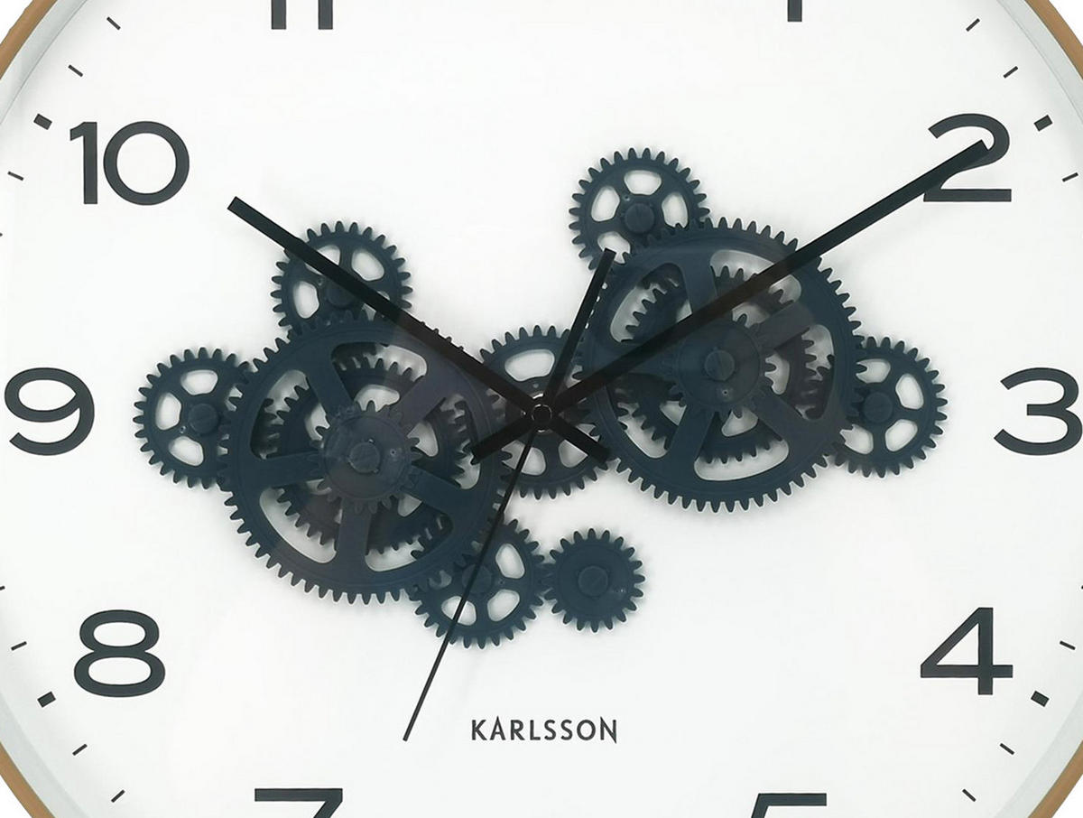 WANDUHR Open Gear Gelb 40/5.66/40 cm - Gelb, Kunststoff (5.66/40/40cm) - Karlsson