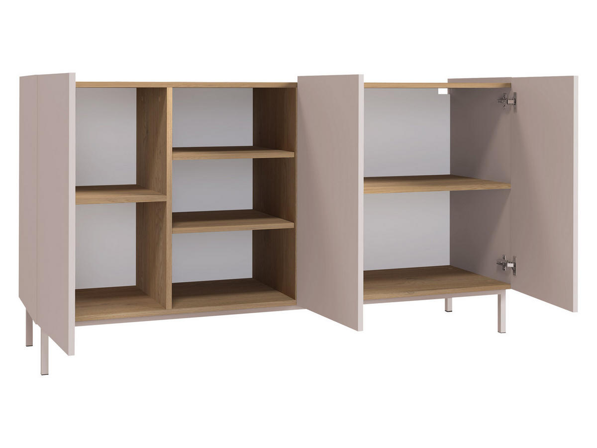 SIDEBOARD System 77 - Kaschmir, Holzwerkstoff/Metall (153/85/44cm) - MIRJAN24
