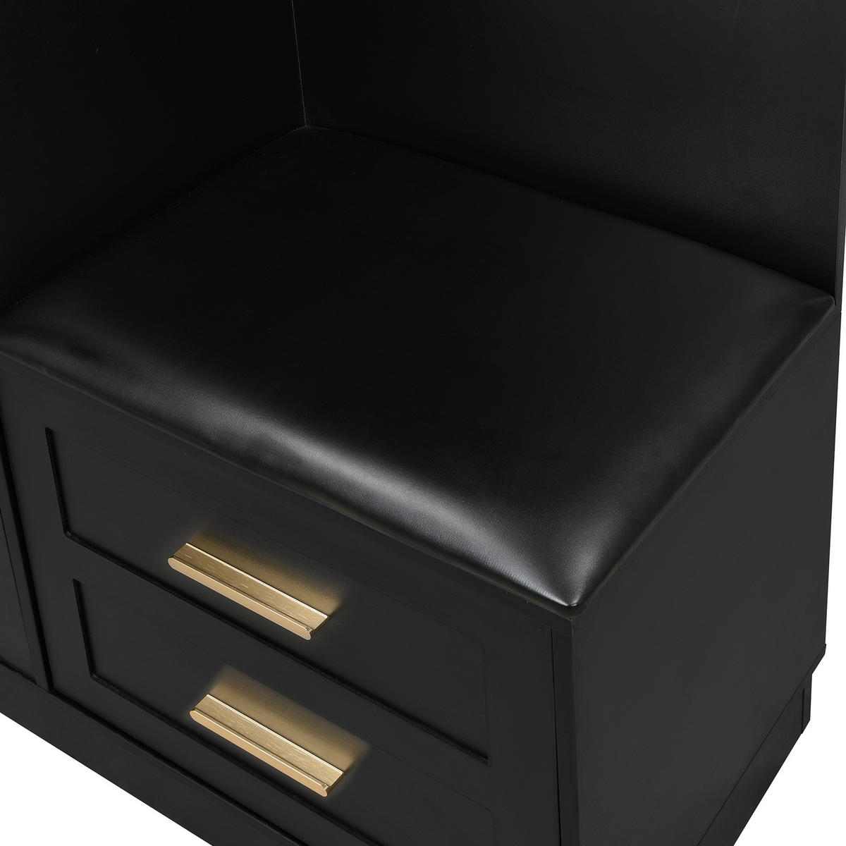 GARDEROBE kompakt Spiegel Schuhschrank Eingang modern - Schwarz, Holzwerkstoff (110/185.5/33cm) - FLIEKS